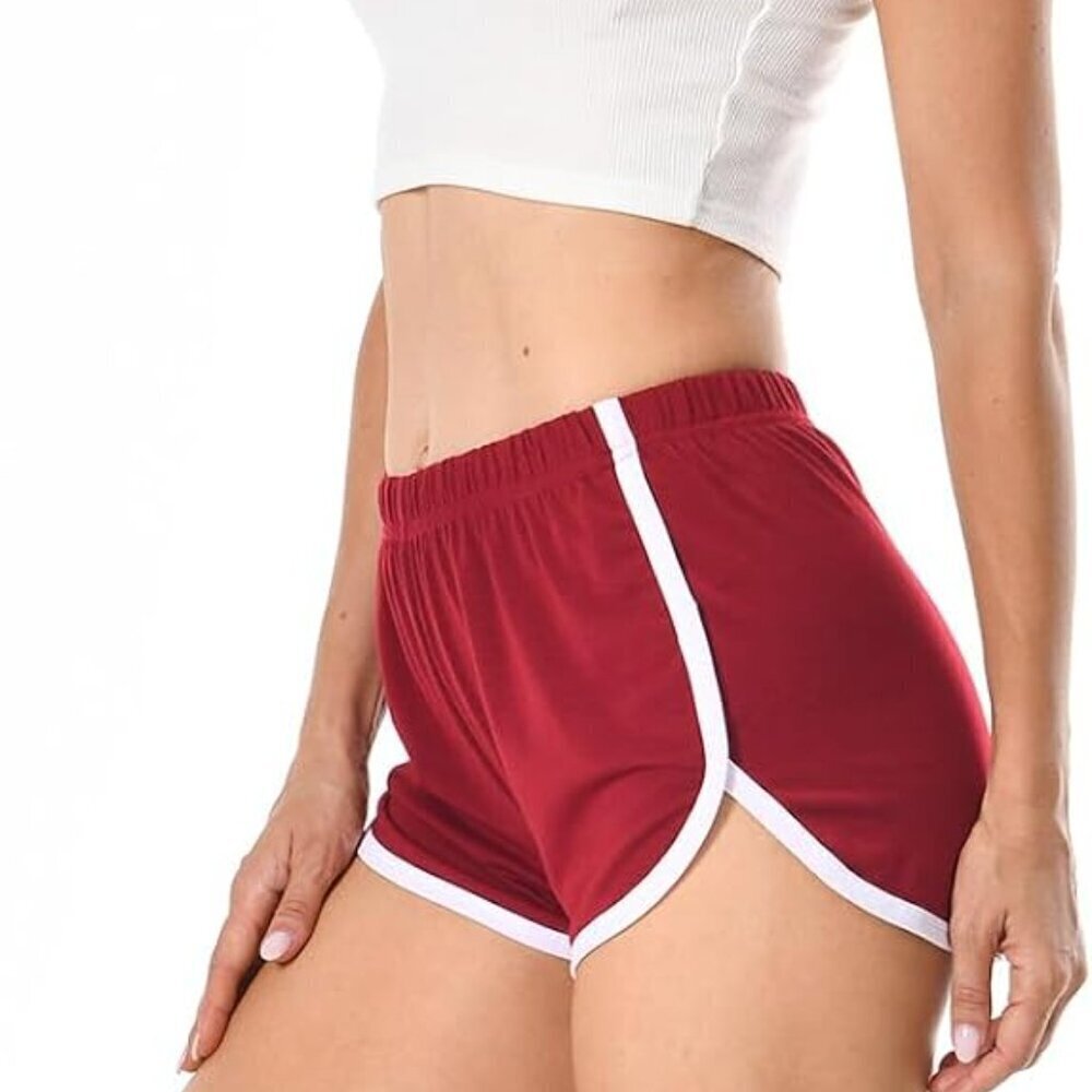 Women's Cotton Sports Shorts 4 Pack Elastic Casual Yoga Running Workout - Picture 7 of 7